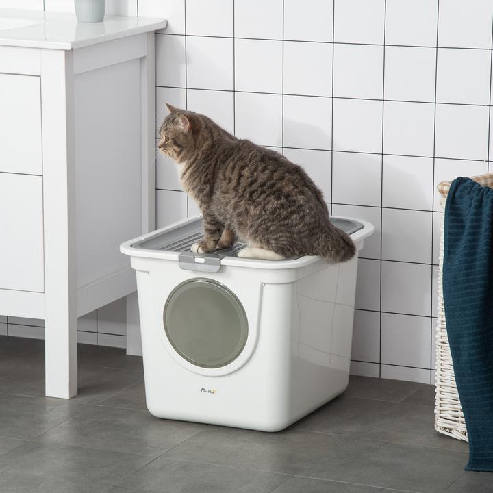 Actual product image PawHut Cat litter tray with scoop (Cat litter box closed)