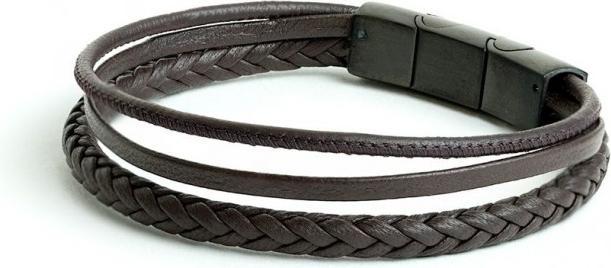 Gemini ARMBAND - BRAUNES LEDER - GRÖSSE M-L - 20+1 (Nappaleder, Silber)