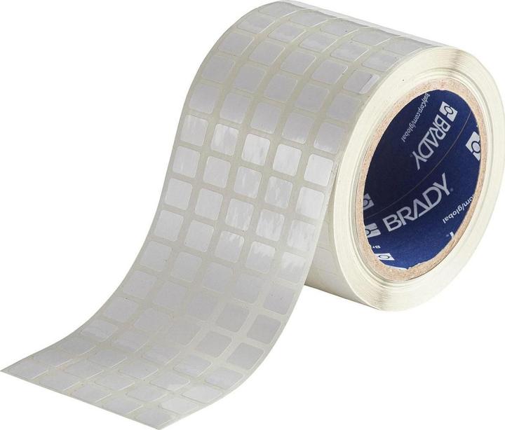 Produktbild Brady THT-12-533-10, wiederablösbarer Polyester, Weiss, glänzend, 12.70 x 11.10 mm, 5-bahnig (10000