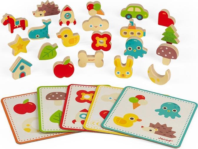 Produktbild Janod J05318 Memory-Tastspiel, lehrreiches Familienspiel, für Kinder ab 3 Jahren (Italienisch, Englisch, Spanisch, Deutsch, Niederländisch, Französisch)