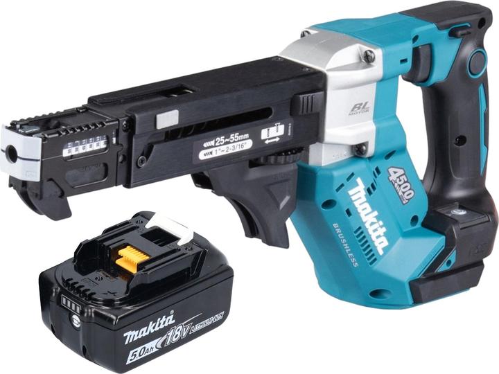 Produktbild Makita DFR 552 T1 Akku Magazinschrauber 18 V 25 - 55 mm Brushless + 1x Akku 5,0 Ah - ohne Ladegerät