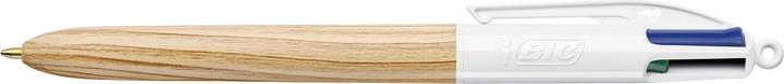 Actual product image Bic Retractable Ballpoint Pen 4 Colours Wood Style (Nature/white, 1 x)