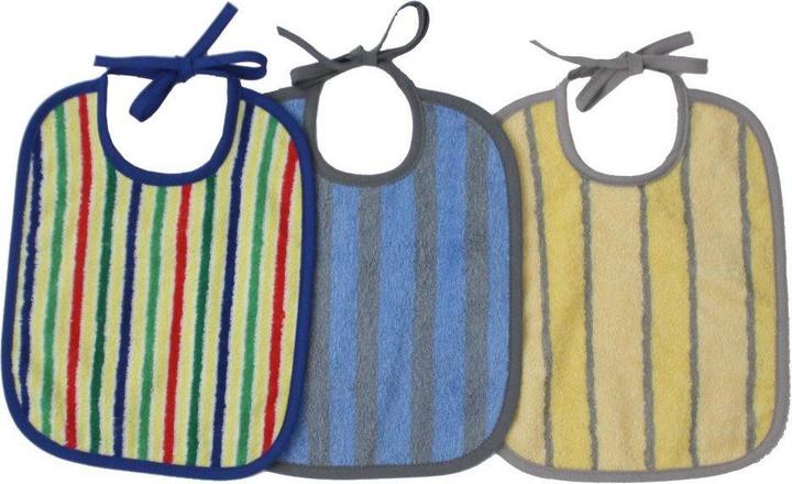 Bib tie bib 3-pack - Stripes Blue