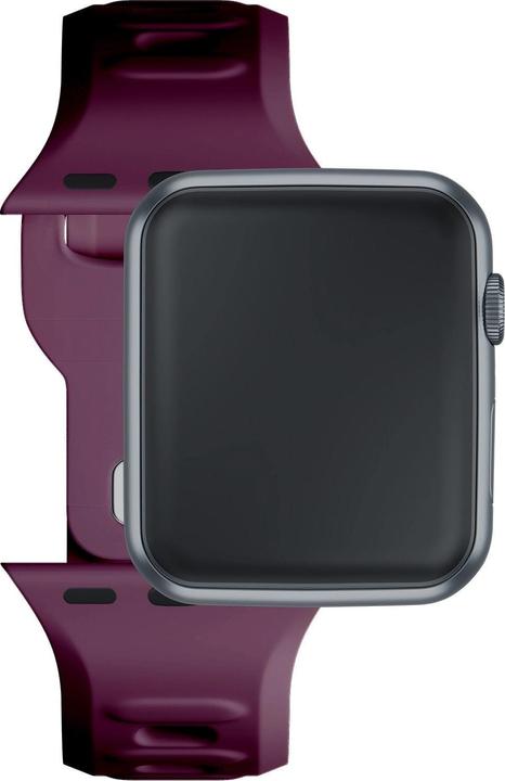 Actual product image 3MK Silicone Watch Strap ciemnofioletowy /mulberry dla Apple Watch 42/44/45/49mm (Stainless steel, Silicone)