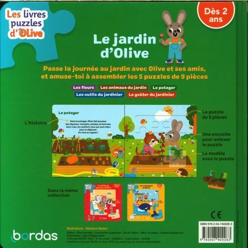 Image du produit Le jardin d'Olive : dès 2 ans : 5 puzzles de 9 pièces (Français, Vautier Vanessa)