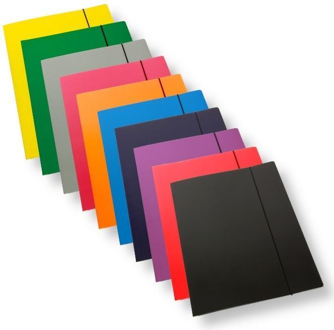Polsirhurt A4-Ordner mit Gummiband, laminiert, Mix, 350 g/m² (10 Stück) (A4, 10 Stück)