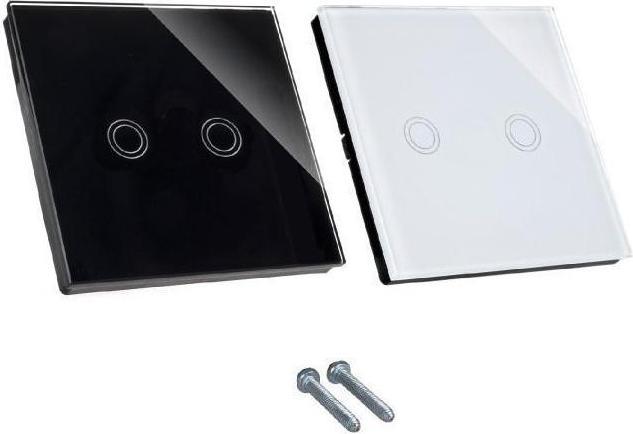 Produktbild Maclean Smart WiFi 2-fach Touch-Lichtschalter kompatibel mit Tuya APP Wallschalter Glassschalter mit farbwec