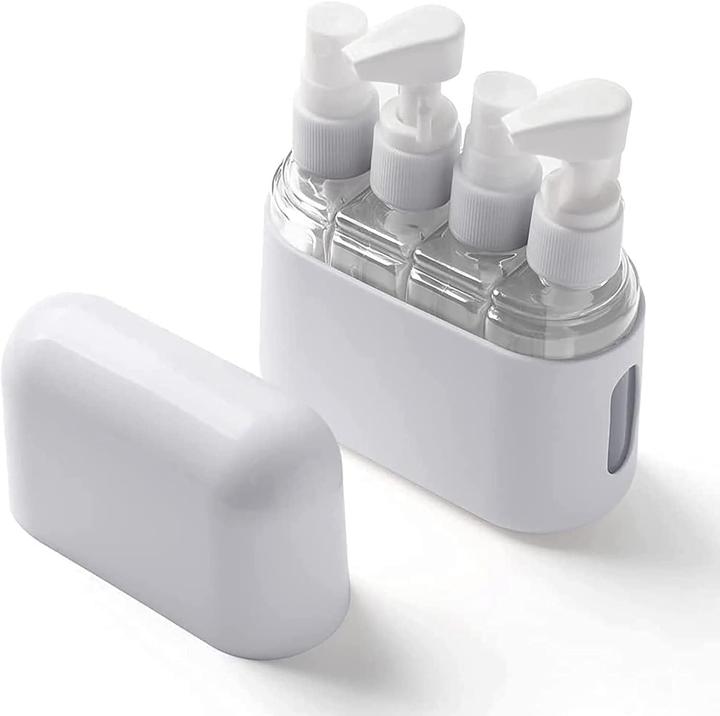 Swissdetector Praktisches und elegantes 4-in-1-Reiseflaschenset - 50Ml - Grau (Hygieneprodukt)