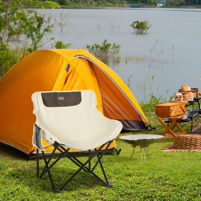 Produktbild Swisshandel24 Campingstuhl faltbarer Gartenstuhl mit Stahlbeine, Tragetasche für Pool Weiss
