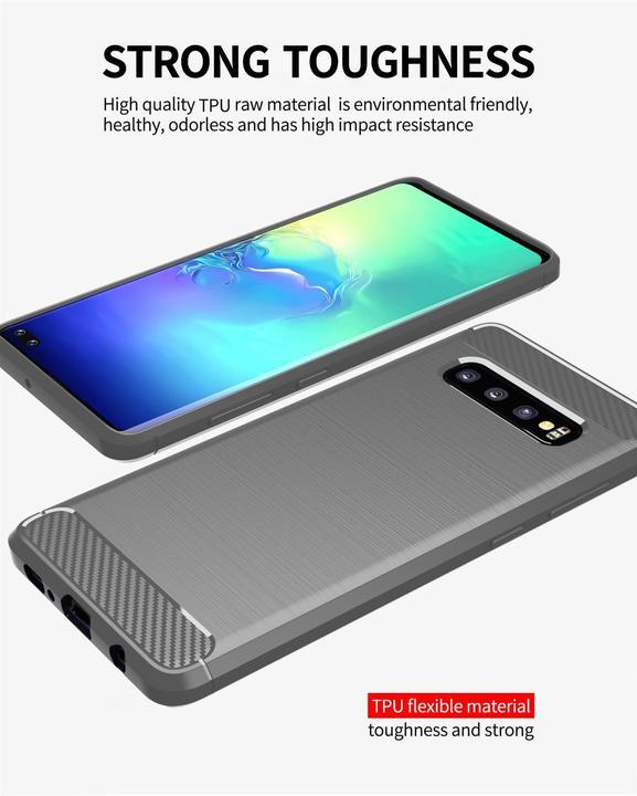 Immagine prodotto Cadorabo TPU Ultra sottile in acciaio inossidabile al carbonio Combi Cover (Samsung Galaxy S10)
