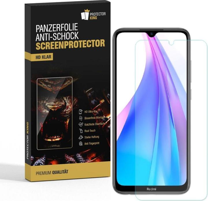 Produktbild Protectorking 2x Panzerfolie Anti-Shock HD Klar (2 Stück, Xiaomi Redmi Note 8)
