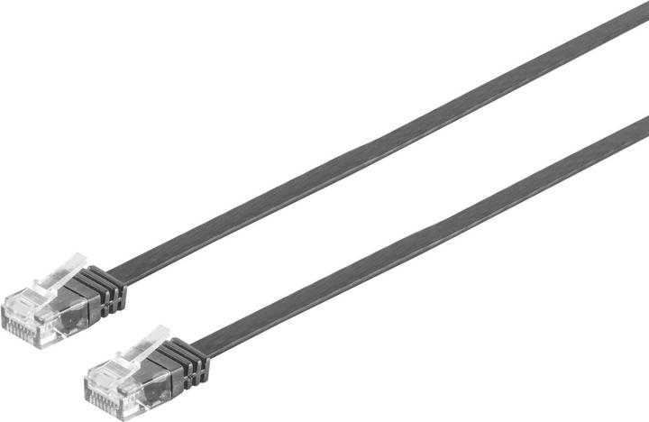 Produktbild Tecline Patchkabel Cat.6 U/UTP, ungeschirmt, flach, schwarz, 3.0m superflaches Patchkabel z.B. für die Verle (U/UTP, CAT6, 3 m)
