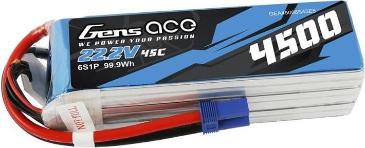Gens Ace Batterij 4500mAh 22,2V 45C 6S1P (22.20 V, 4500 mAh)