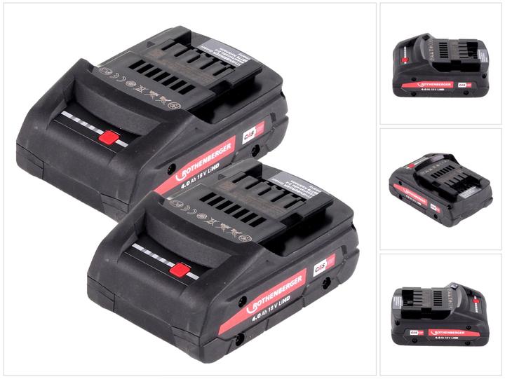 Rothenberger RO BP18/4 Li-HD Akkus - 18V / 4,0 Ah 2 Stück ( 1000002548 ) (18 V)