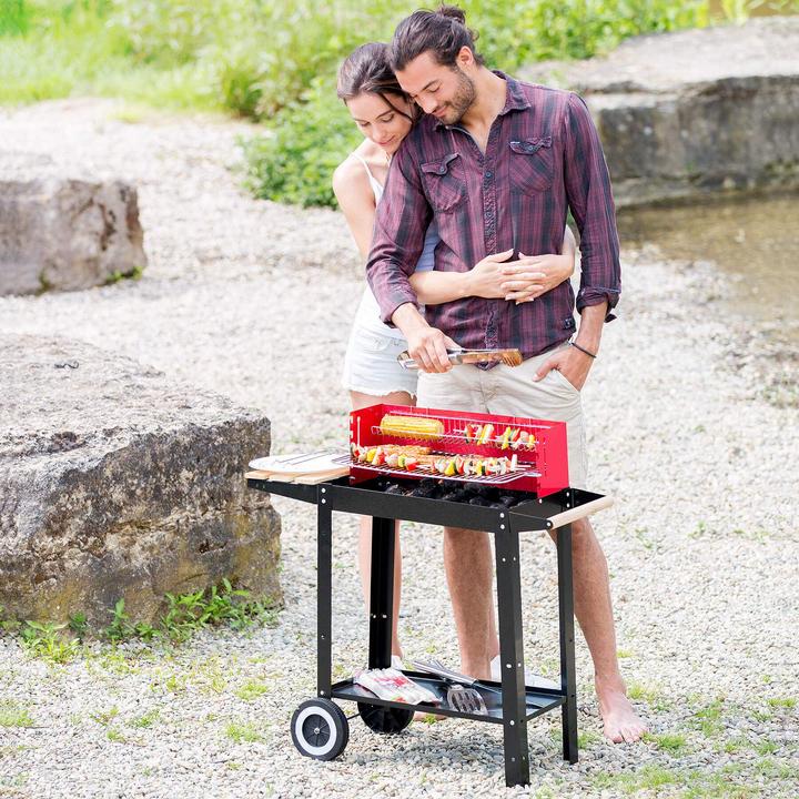 Image du produit tectake Barbecue Chariot à 2 Roues (49 cm)