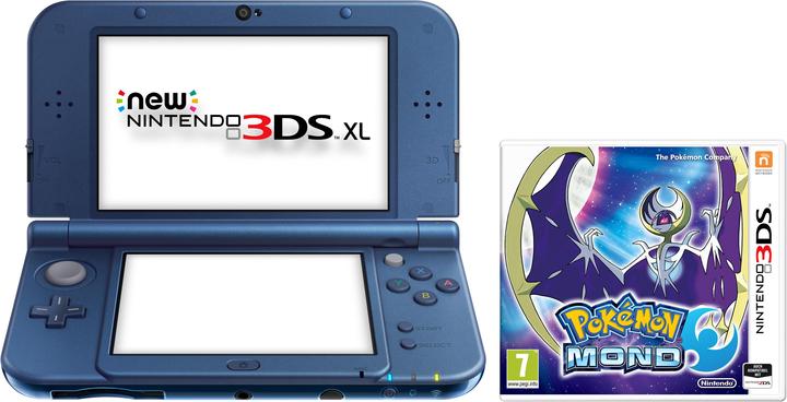 Actual product image Nintendo New 3DS XL + Pokémon Moon + AC Adapter