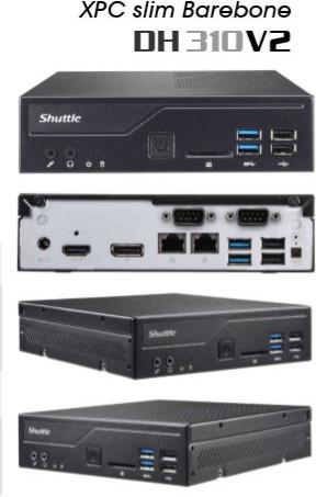Produktbild Shuttle XPC slim DH310V2 (Intel Pentium Dual Core, Intel Core i7, Intel Core i3)