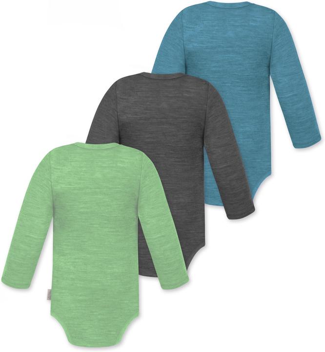 Produktbild Normani 3er Pack Baby Merino Langarmbody „Tuai" - 9403 (56)