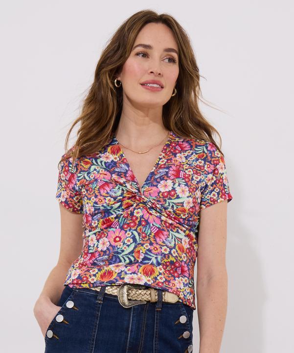 Actual product image Joe Browns Bright Floral Knotted Twist Front Jersey Top