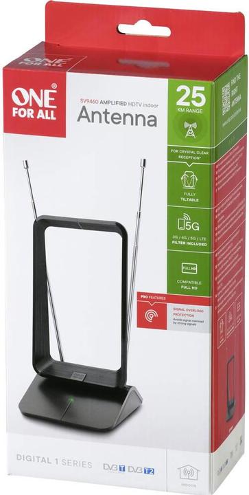 Immagine prodotto One for All Protezione da sovraccarico del segnale DVB-T. Antenna SV9460 (Antenna a stilo, 15 dB, DVB-T / -T2)