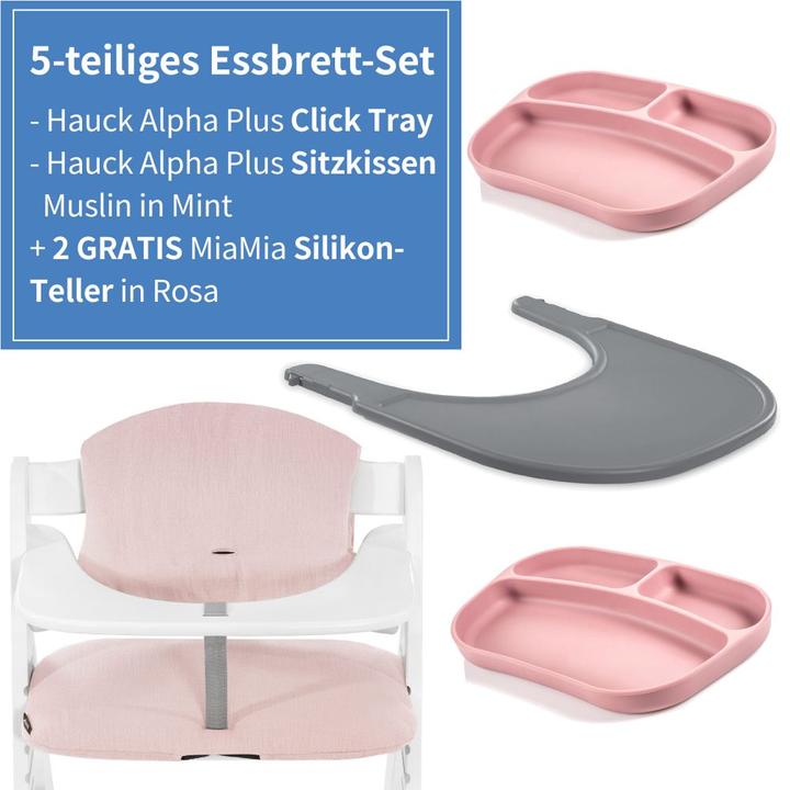 Actual product image Hauck Highchair accessories 5-piece dining tray set for Alpha Plus - Click Tray +