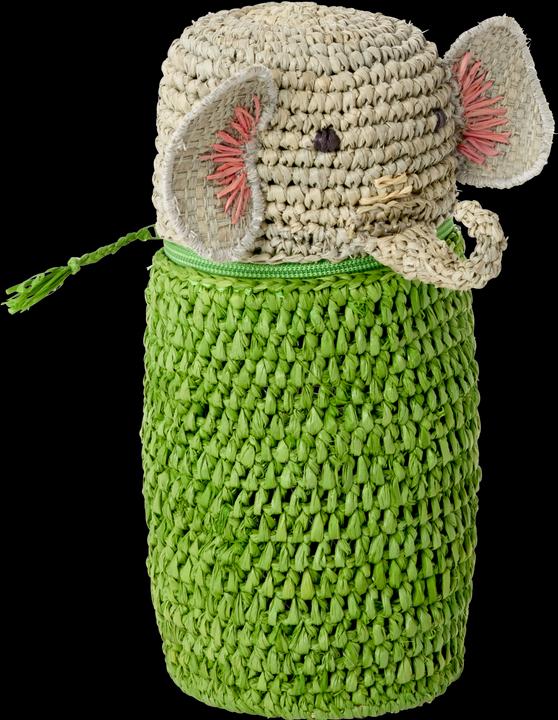 Immagine prodotto Rice - Raffia Crocheted Pencil Case/Purse - Elephant Shape - Green