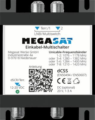 Actual product image Megasat 0600211 SAT multiswitch inputs 3 2 SAT/1 terrestrial (Multi switch)
