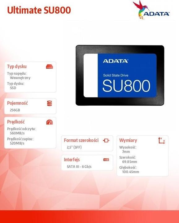 Actual product image Adata Su800 (256 GB, 2.5")