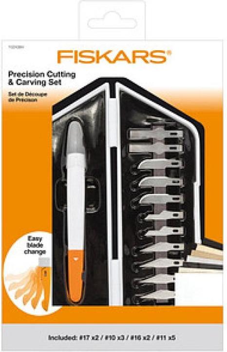Image du produit Fiskars Couteau artisanal ""Premium Precision"", set de 13 Contenu : 1 x couteau de précision, 3 x lames (Cutters)