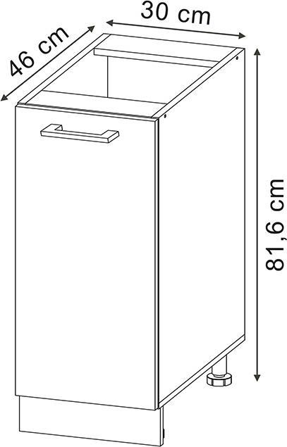 Actual product image Vicco Apothekerschrank R-Line (30 x 60 x 81.5 cm)
