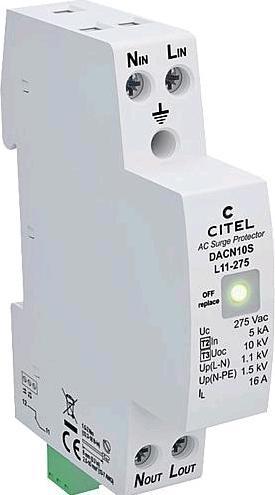Image du produit Citel Parafoudre monophasé compact T2T31 TE, DACN10SL11275