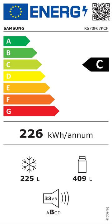 Etichetta energetica Samsung RS70F67KCF (634 l)