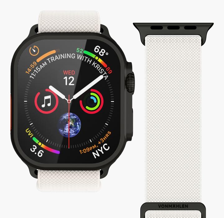Actual product image Vonmählen Classic Nylon Loop 42 | 44 | 45 | 49mm One Size - Cream Black (Nylon)