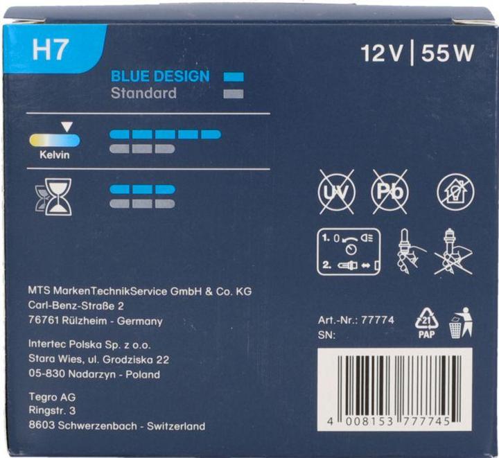 Actual product image Cartrend Xenon Blue Design (H7)