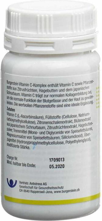 Nährwerte und Zutaten Burgerstein Vitamin C Komplex (120 Stück, Kapseln, 90 g)