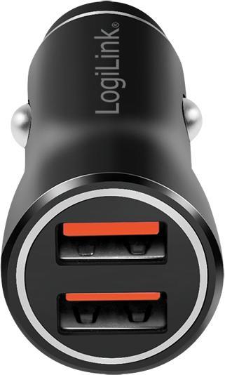 Immagine prodotto LogiLink Alimentatore USB per auto, 2x USB-A, 10,5 W, nero