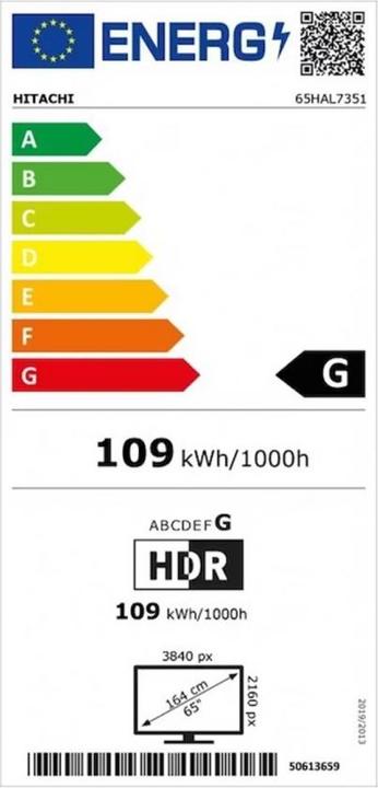 Energy Label Hitachi 65HAL7351 (65", LCD, 4K, 2021)