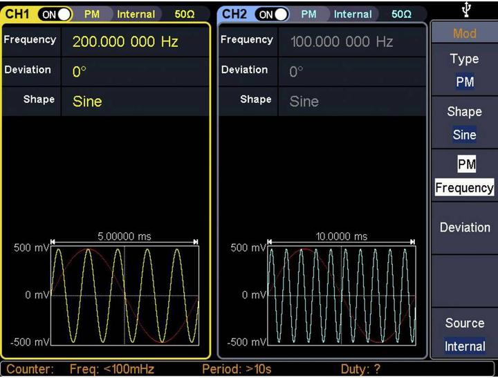 Produktbild Voltcraft 160 MHz Zweikanal-Arbiträr-Signalgenerator mit Touchscreen-Bedienung