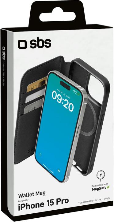 Productafbeelding SBS Boekenhoes MagSafe iPhone 15 Pro zwart (Apple iPhone 15 Pro)