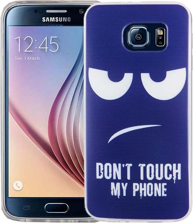 Produktbild König Design Handy Hülle für Samsung Galaxy S6 Dont Touch Blau Tasche Case Cover Motiv TPU (Samsung Galaxy S6)