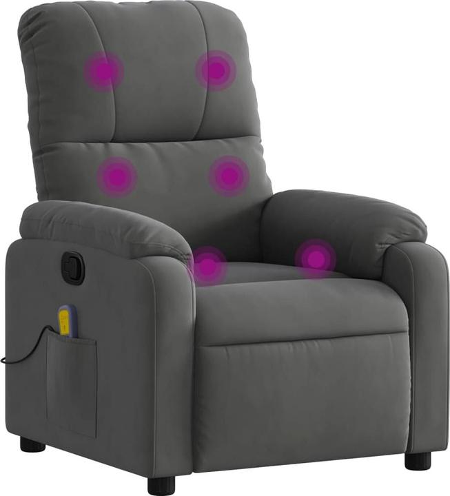 Actual product image VidaXL Massage chair dark grey microfibre fabric, colour