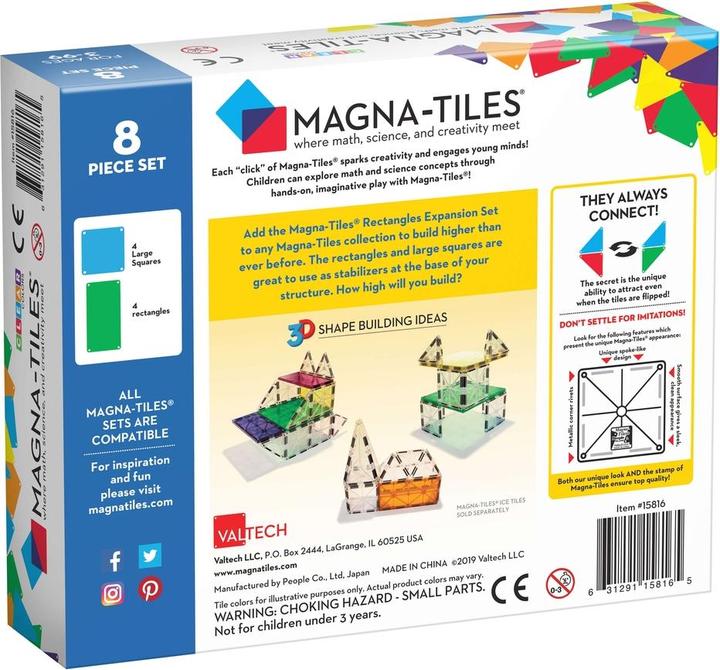 Image du produit Magna-Tiles Set d'extension rectangles (8 pièces)