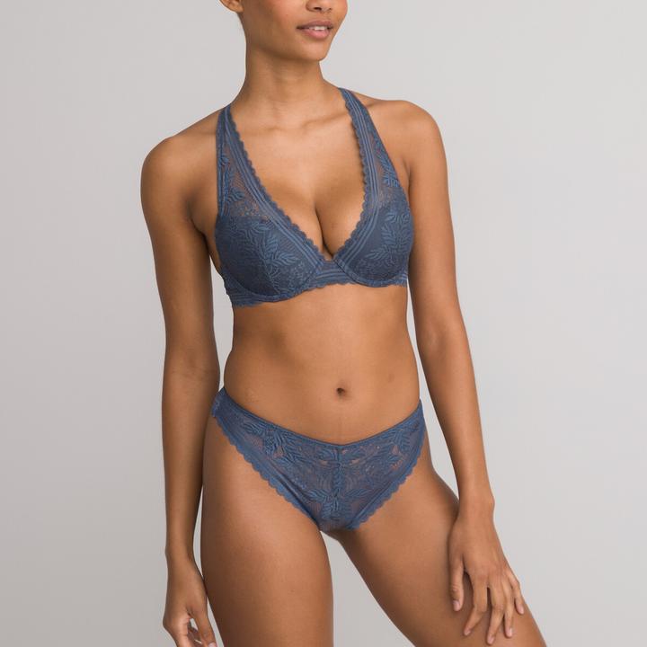 Actual product image La Redoute Collections Lace bra in foulard shape made from recycled material (75 B)