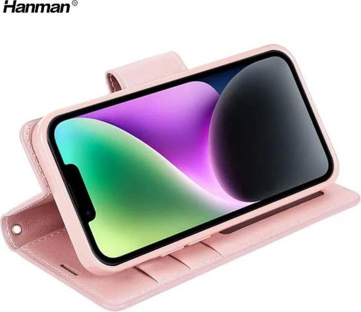 Actual product image Hanman Apple iPhone 7/8/SE 2020/SE 2022 - Mill Flip Case mit 3 Kartenfächern, roségold (Apple iPhone 8, Apple iPhone 7, Apple iPhone SE (2nd Gen), Apple iPhone SE (3rd Gen))