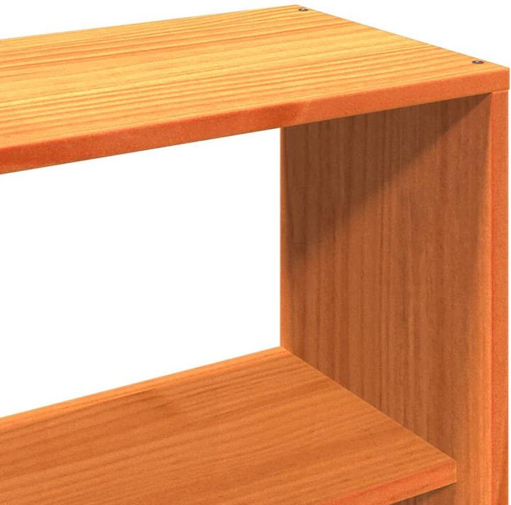 Produktbild VidaXL Massivholzbett Holzbett Bett Doppelbett mit Regal ohne Matratze 160x200cm (160 x 200 cm)