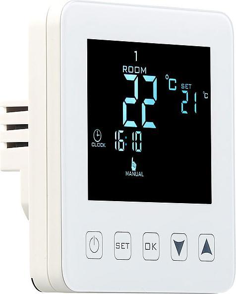 Actual product image Revolt Wall thermostat for floor heating with LCD and touch buttons