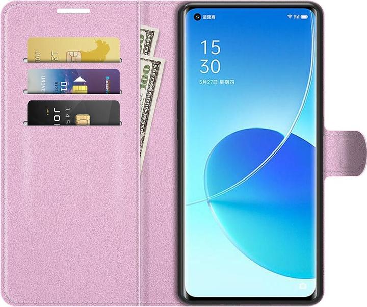 Actual product image Cover-Discount OPPO Reno6 Pro - leather case cover pink (Oppo Reno 6 Pro 5G)