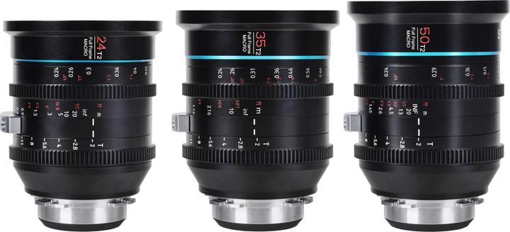 Image du produit Sirui Jupiter Set de 3 objectifs 24mm/35mm/50mm T2 Macro Cinéma plein format Monture PL (Arri PL, Plein format)