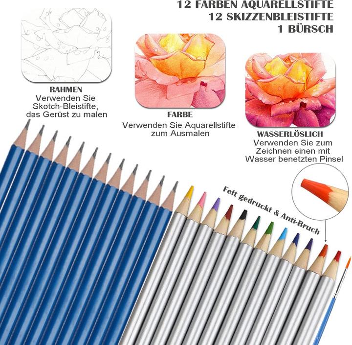 Produktbild Verquin 72-teiliges Zeichen- und Skizzenset (Mehrfarbig, 72 x)