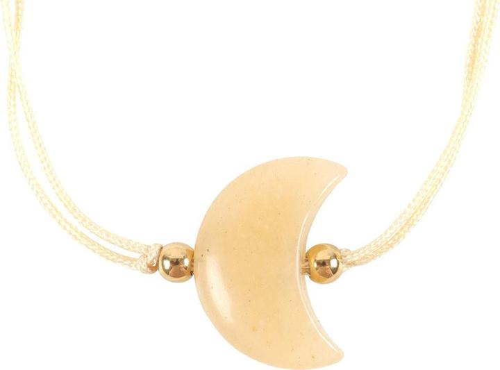Actual product image Something Different Be Brave Yellow Jade Crescent Moon Bracelet (100% synthetic material)
